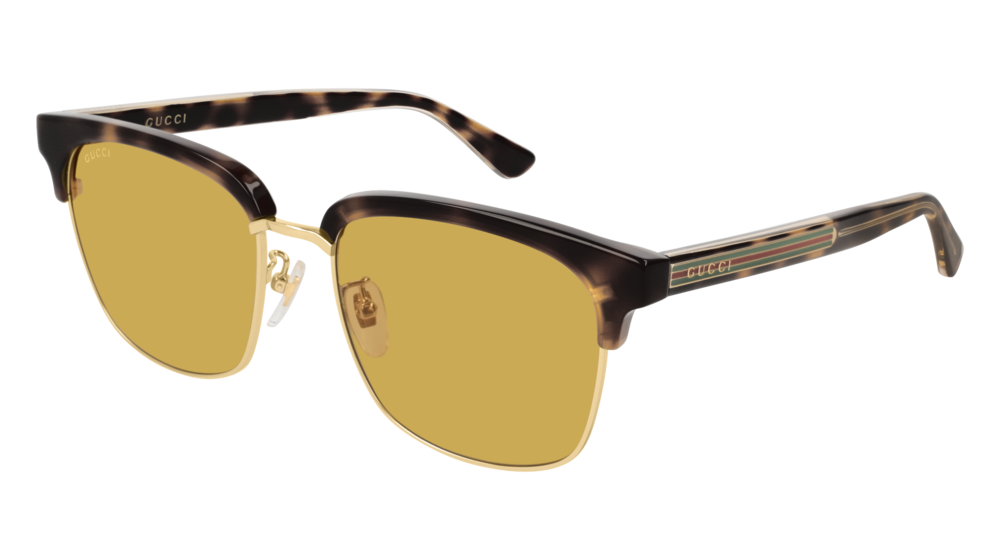 GUCCI GG0382S RECTANGULAR / SQUARE Sunglasses For Men GG0382S-004 HAVANA HAVANA / BROWN GOLD 56-18-145