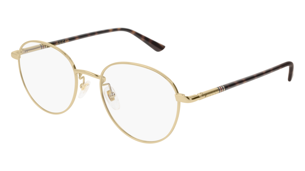 GUCCI GG0392O ROUND / OVAL Eyeglasses For Men GG0392O-003 GOLD HAVANA / TRANSPARENT SHINY 51-19-140