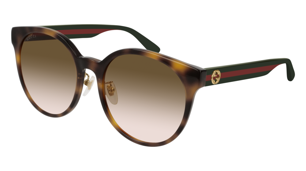 GUCCI GG0416SK ROUND / OVAL Sunglasses For Women GG0416SK-005 HAVANA MULTICOLOR / BROWN SHINY 55-20-145