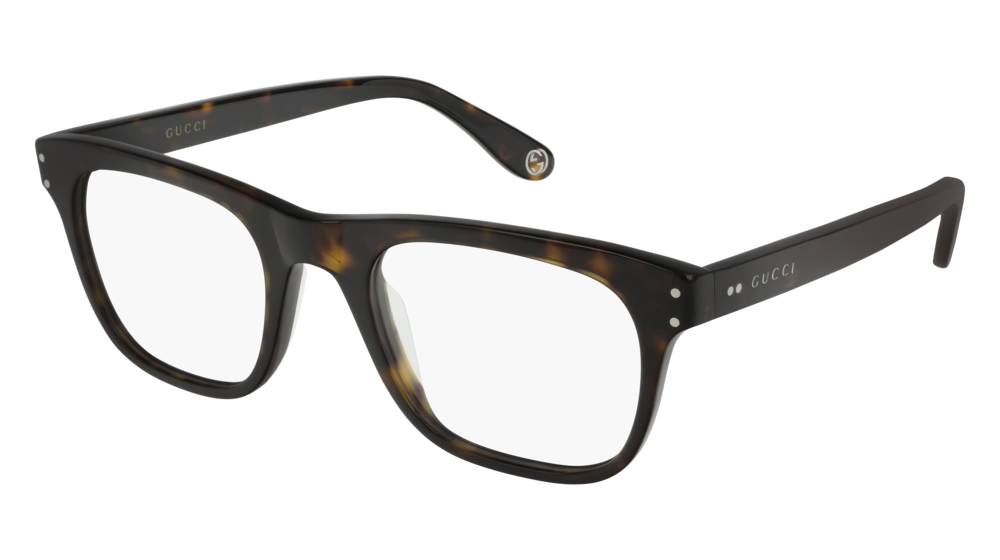 GUCCI GG0476O RECTANGULAR / SQUARE Eyeglasses For Men GG0476O-007 HAVANA HAVANA / TRANSPARENT DARK 51-22-150