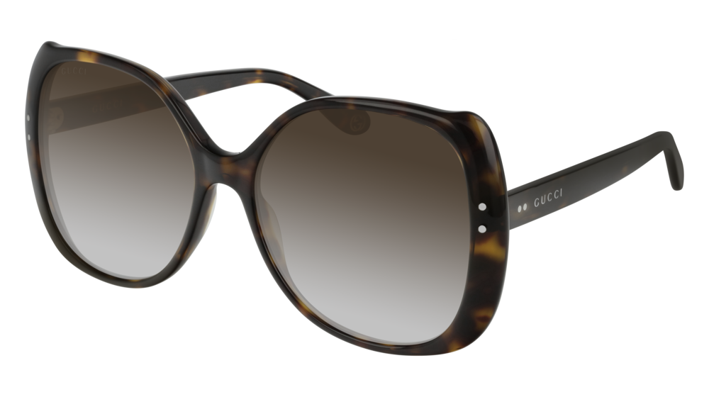 GUCCI GG0472S RECTANGULAR / SQUARE Sunglasses For Women GG0472S-002 HAVANA HAVANA / BROWN DARK 56-17-145