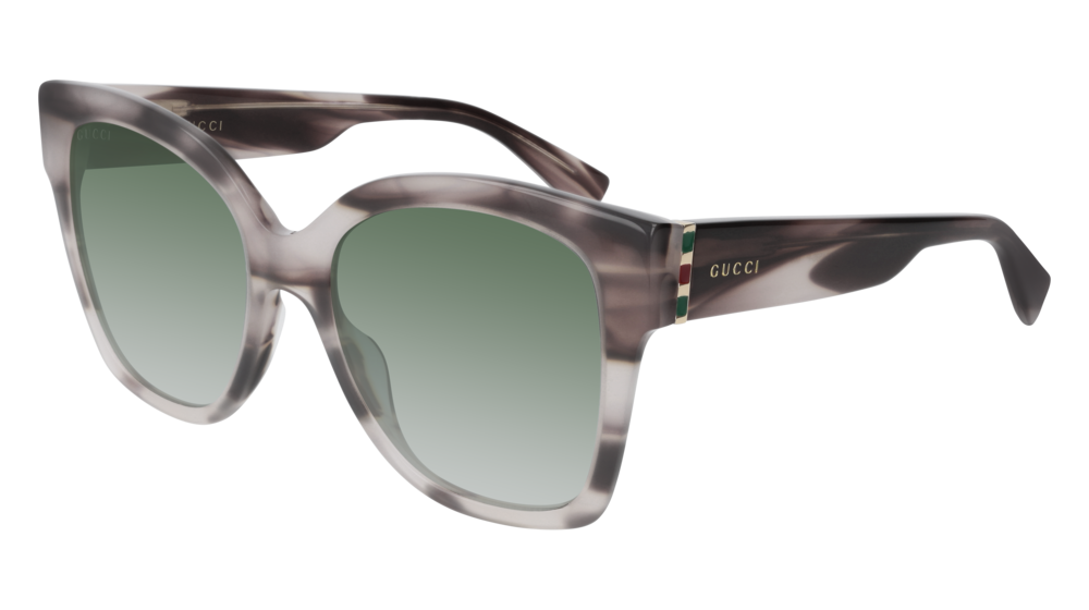 GUCCI GG0459S RECTANGULAR / SQUARE Sunglasses For Women GG0459S-005 HAVANA GOLD / GREEN PINK 54-19-145
