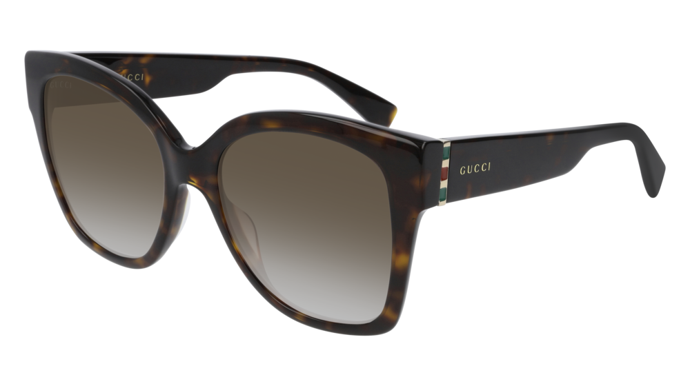 GUCCI GG0459S RECTANGULAR / SQUARE Sunglasses For Women GG0459S-002 HAVANA GOLD / BROWN DARK 54-19-145