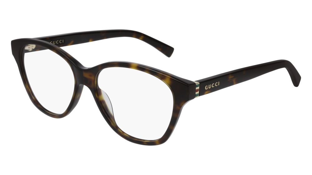 GUCCI GG0456O ROUND / OVAL Eyeglasses For Women GG0456O-002 HAVANA GOLD / TRANSPARENT SHINY 53-15-140