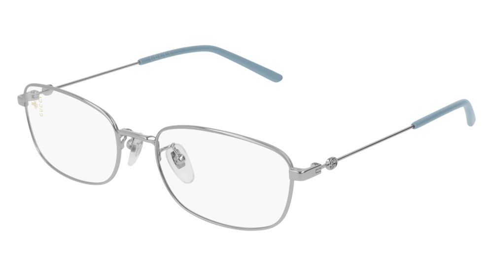 GUCCI GG0444O RECTANGULAR / SQUARE Eyeglasses For Women GG0444O-005 GOLD GOLD / TRANSPARENT SHINY 53-18-140
