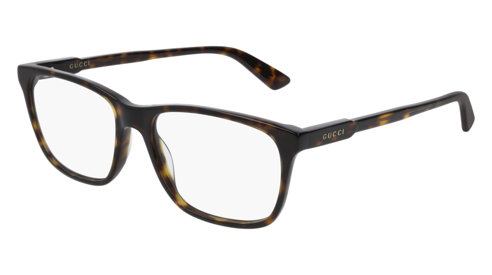 GUCCI GG0490O RECTANGULAR / SQUARE Eyeglasses For Men GG0490O-007 HAVANA HAVANA / TRANSPARENT DARK 55-17-150
