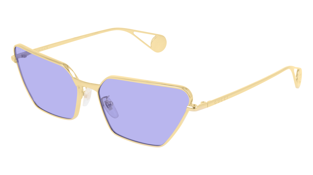 GUCCI GG0538S RECTANGULAR / SQUARE Sunglasses For Women GG0538S-006 GOLD GOLD / BLUE SHINY 63-17-140