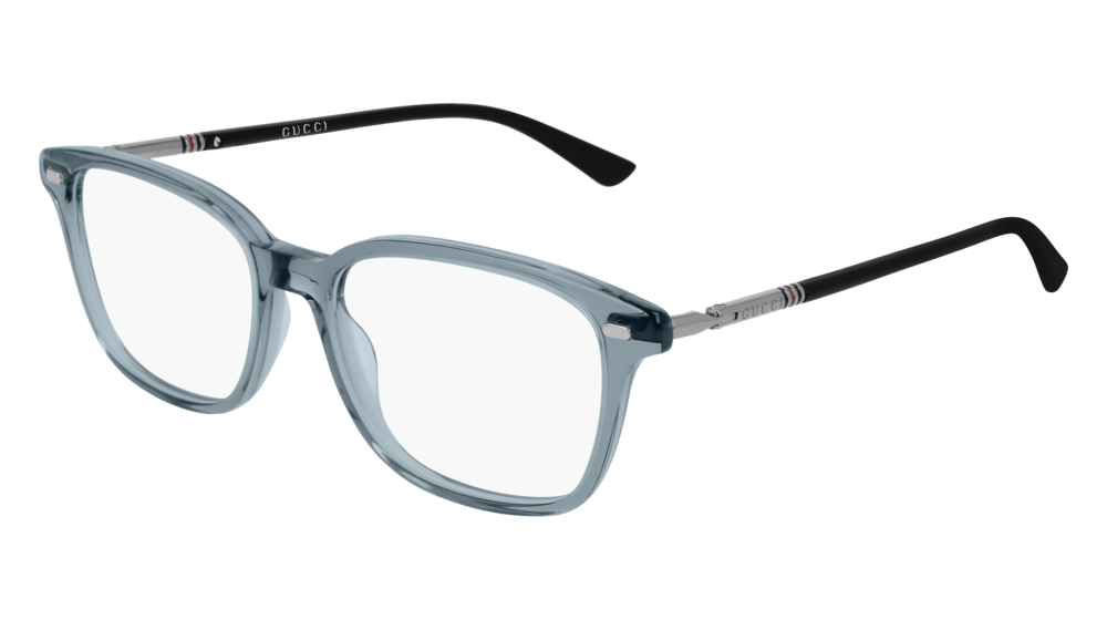 GUCCI GG0520O RECTANGULAR / SQUARE Eyeglasses For Men GG0520O-003 GREY RUTHENIUM / TRANSPARENT TRANSPARENT 53-17-140