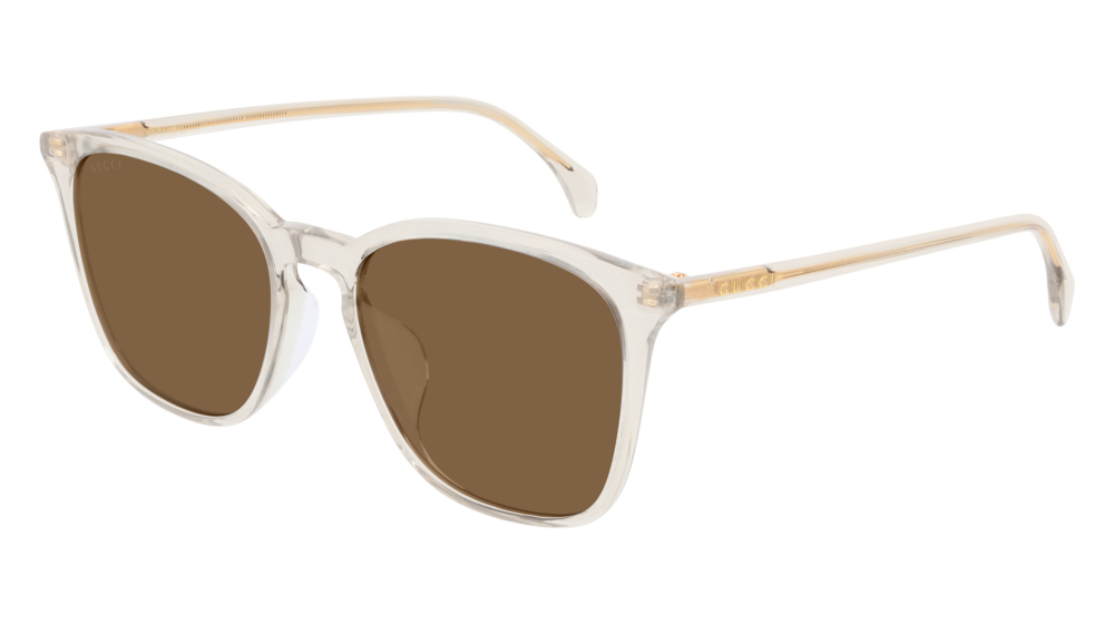 GUCCI GG0547SK RECTANGULAR / SQUARE Sunglasses For Men GG0547SK-004 BROWN BROWN / BROWN TRANSPARENT 55-19-150
