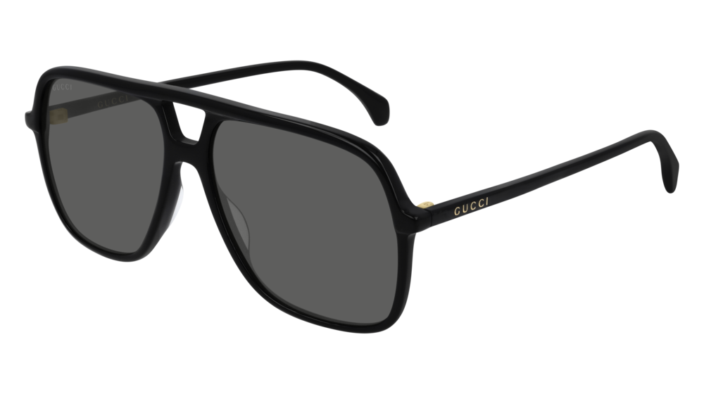 GUCCI GG0545S AVIATOR Sunglasses For Men GG0545S-001 BLACK BLACK / GREY SHINY 58-15-145