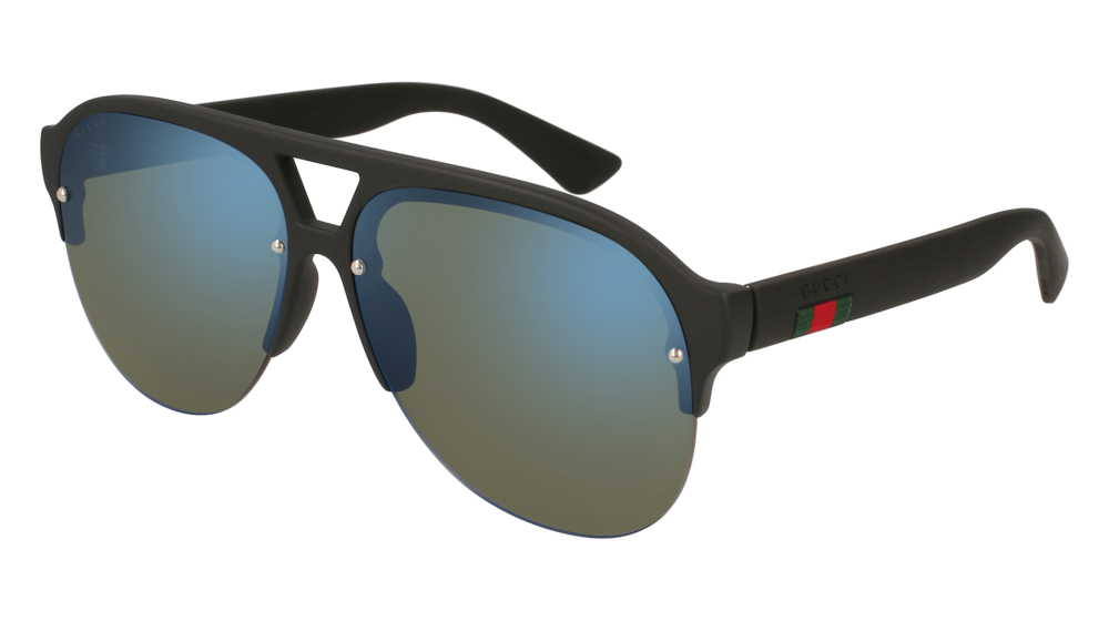 GUCCI GG0170S AVIATOR Sunglasses For Men GG0170S-002 BLACK BLACK / BLUE MATTE 59-13-145