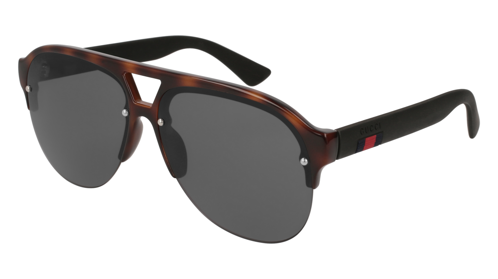 GUCCI GG0170S AVIATOR Sunglasses For Men GG0170S-003 HAVANA BLACK / GREY SHINY 59-13-145