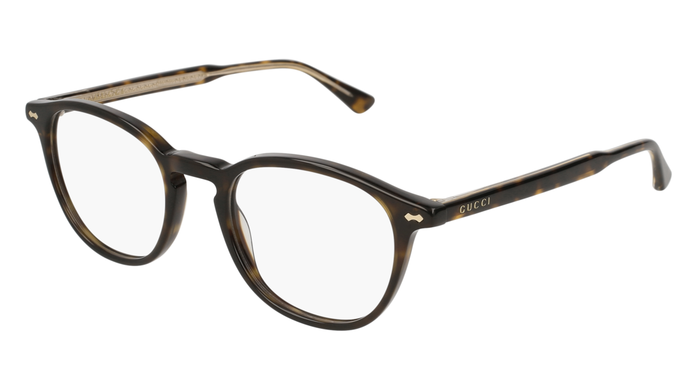 GUCCI GG0187O RECTANGULAR / SQUARE Eyeglasses For UNISEX GG0187O-006 HAVANA HAVANA / TRANSPARENT DARK 49-20-145