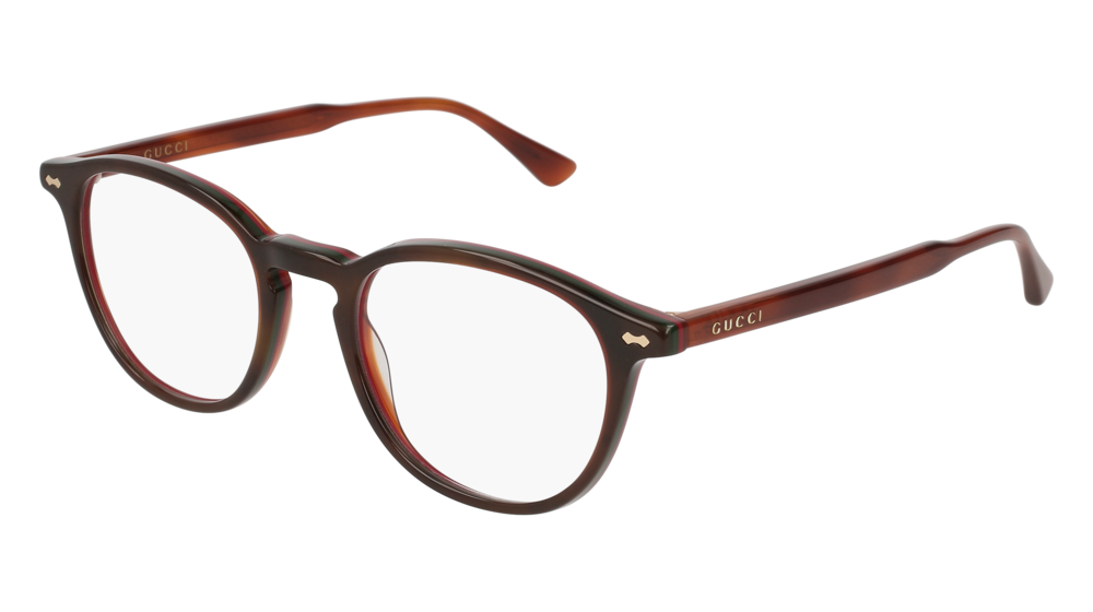 GUCCI GG0187O RECTANGULAR / SQUARE Eyeglasses For UNISEX GG0187O-008 HAVANA HAVANA / TRANSPARENT MULTICOLOR 49-20-145