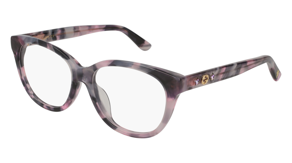 GUCCI GG0211OA ROUND / OVAL Eyeglasses For Women GG0211OA-003 HAVANA HAVANA / TRANSPARENT PINK 53-16-145