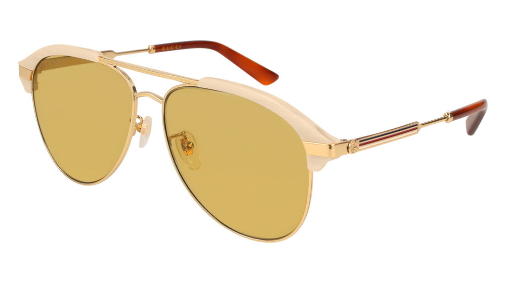 GUCCI GG0288SA AVIATOR Sunglasses For Men GG0288SA-004 BEIGE GOLD / BROWN GOLD 60-14-150