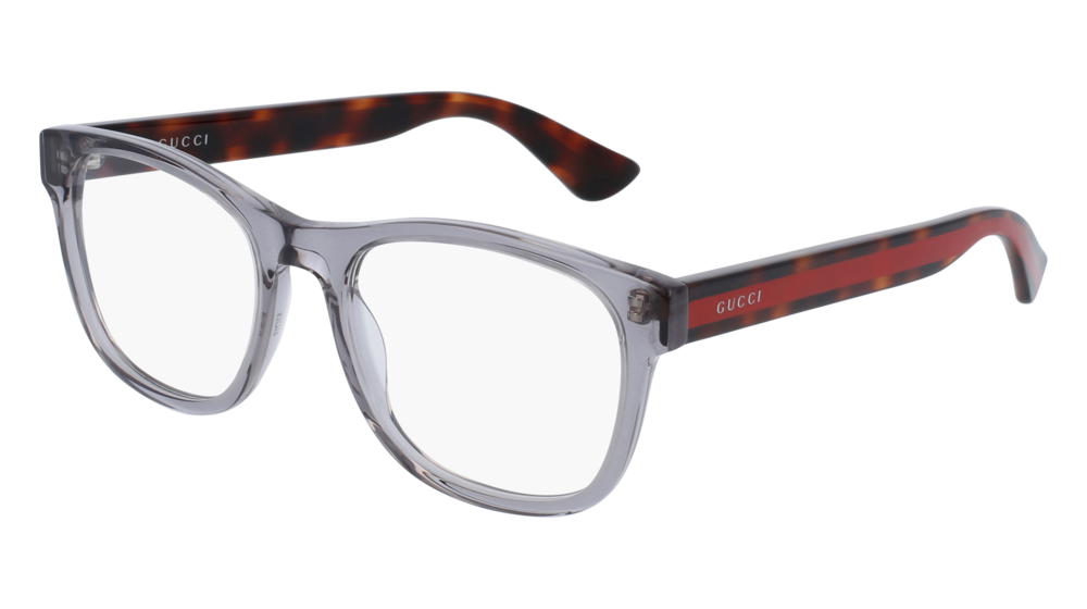 GUCCI GG0004O ROUND / OVAL Eyeglasses For Men GG0004O-004 GREY HAVANA / TRANSPARENT TRANSPARENT 53-19-145