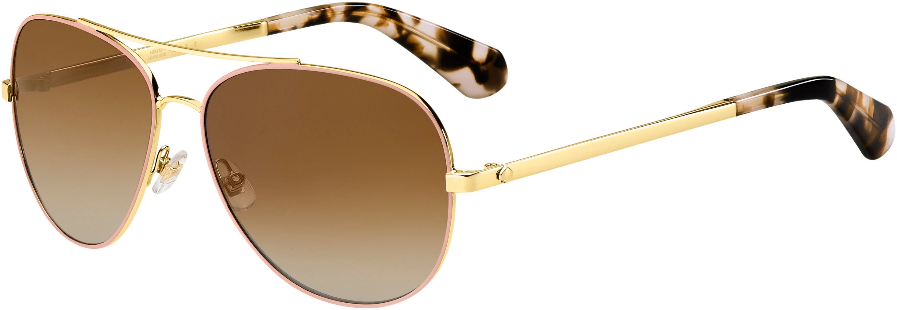 Kate Spade Avaline 2/S Aviator Sunglasses 035J-035J Pink (LA Brown Gradient Polz)