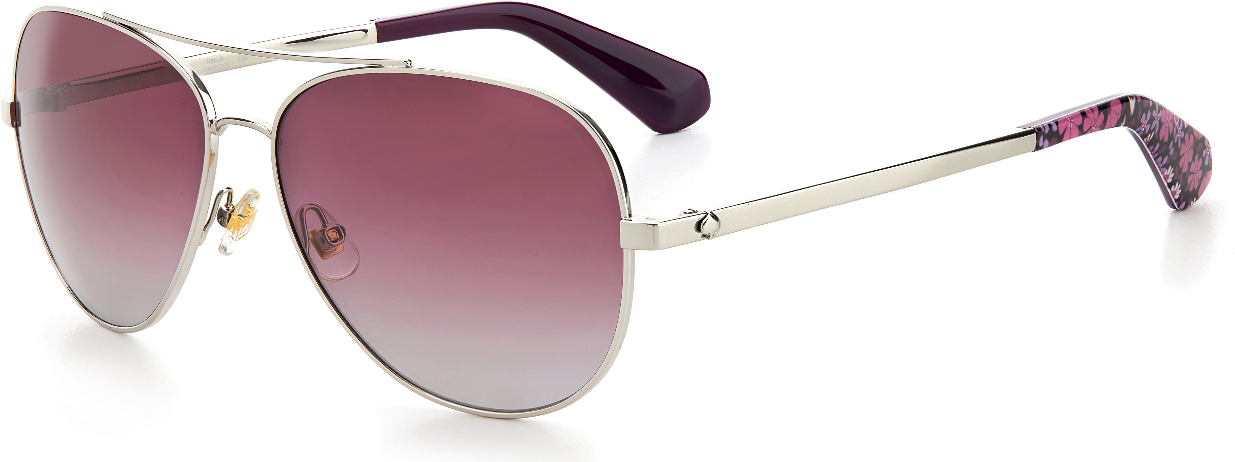 Kate Spade Avaline 2/S Aviator Sunglasses 0YB7-0YB7 Silver (JR Burgundy Gradient)