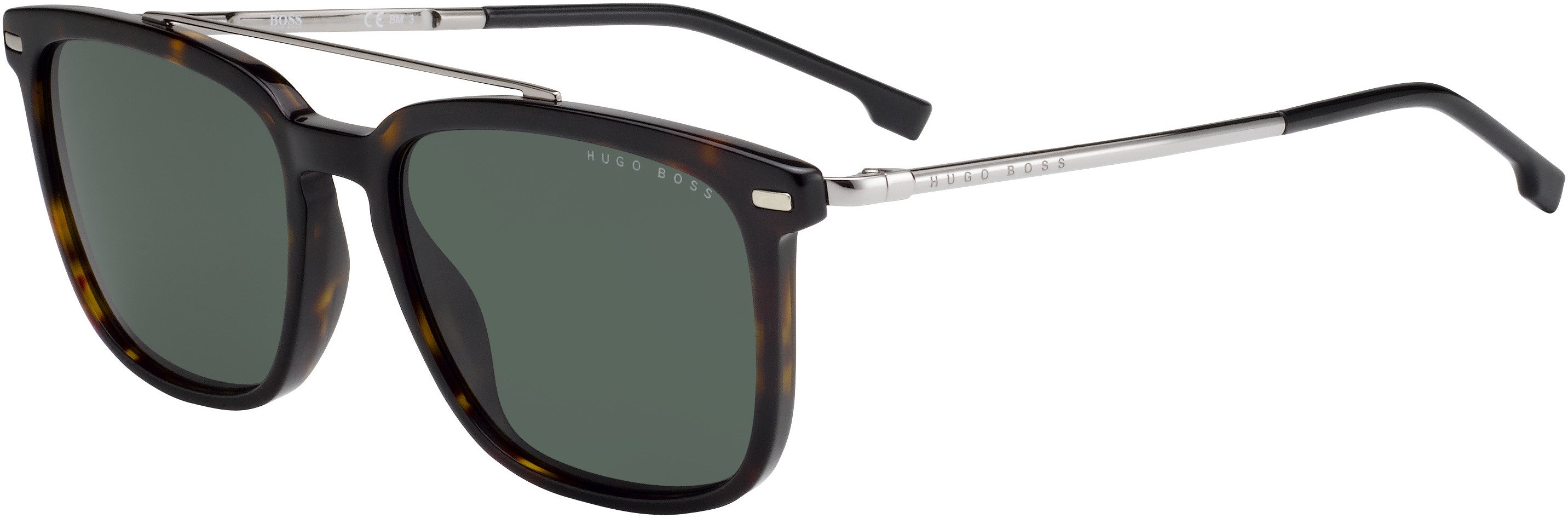 Boss (hub) Boss 0930/S Rectangular Sunglasses 0086-0086 Dark Havana (QT Green)