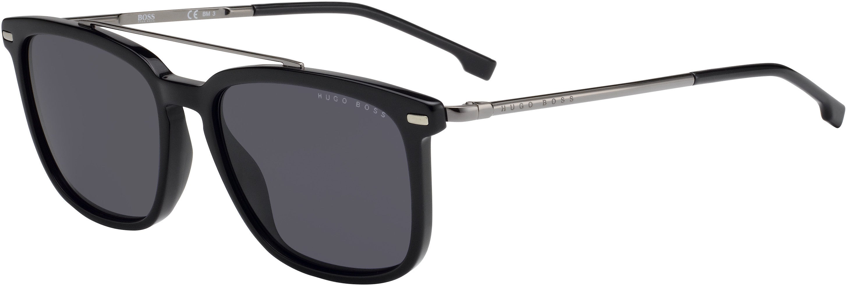 Boss (hub) Boss 0930/S Rectangular Sunglasses 0807-0807 Black (IR Gray)
