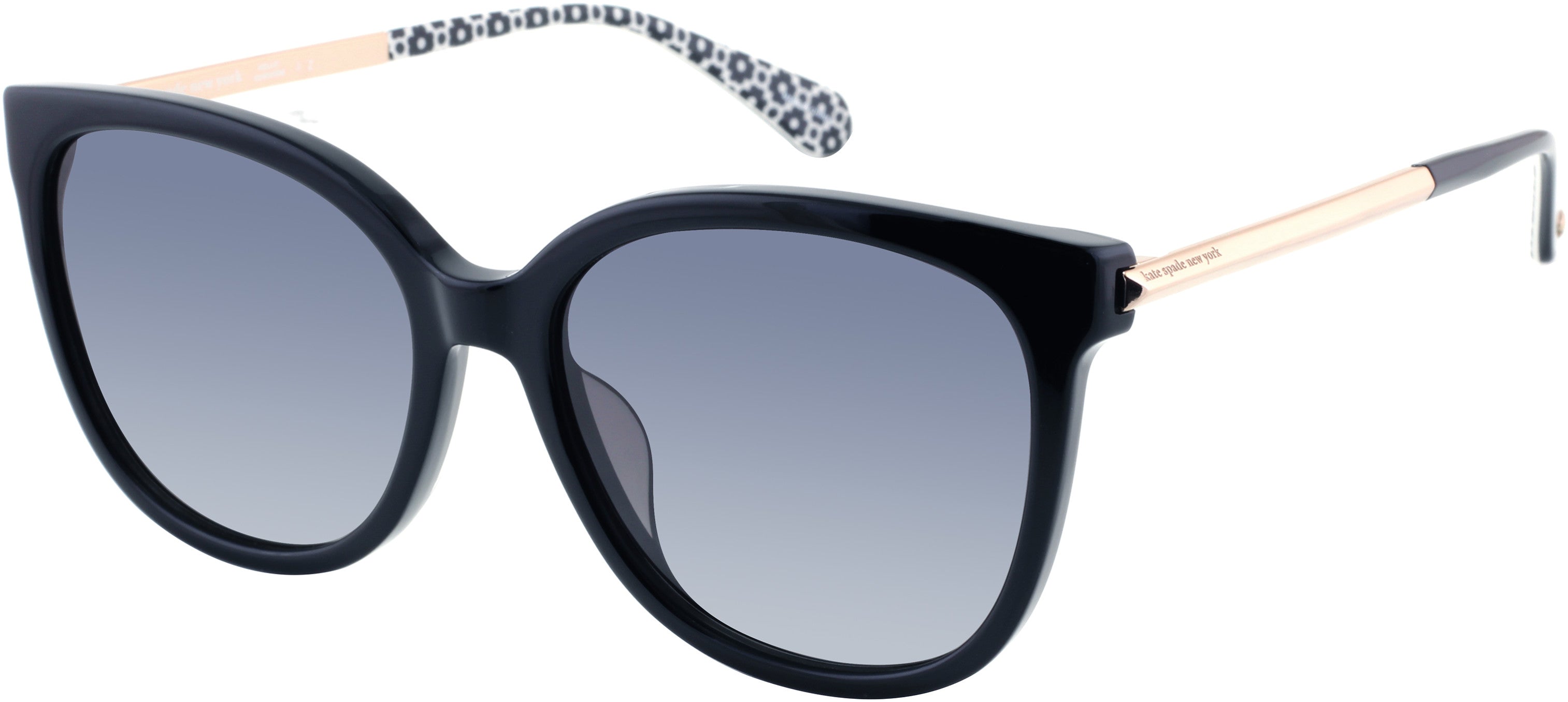 Kate Spade Britton/G/S Square Sunglasses 0807-0807 Black (WJ Gray Sf Pz)