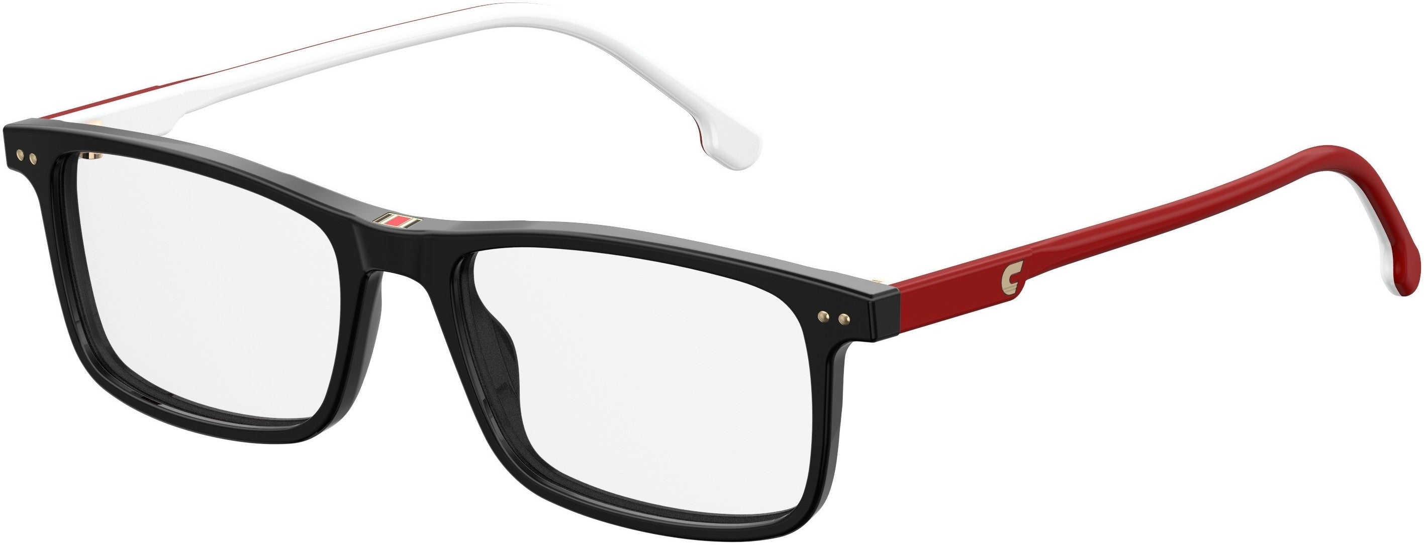 Carrera 2001T/v Rectangular Eyeglasses 02M2-02M2 Black Gold (00 Demo Lens)