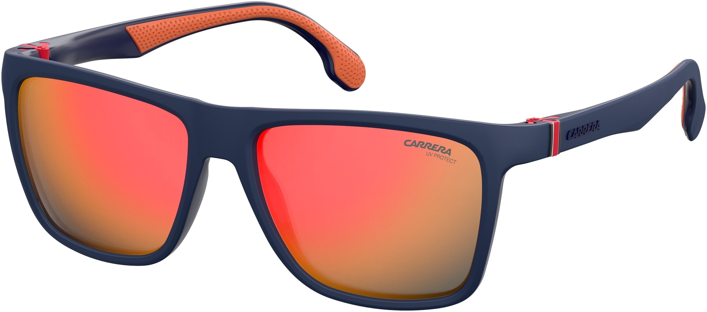Carrera 5047/S Rectangular Sunglasses 0FLL-0FLL Matte Blue (UW Orange Multilay)