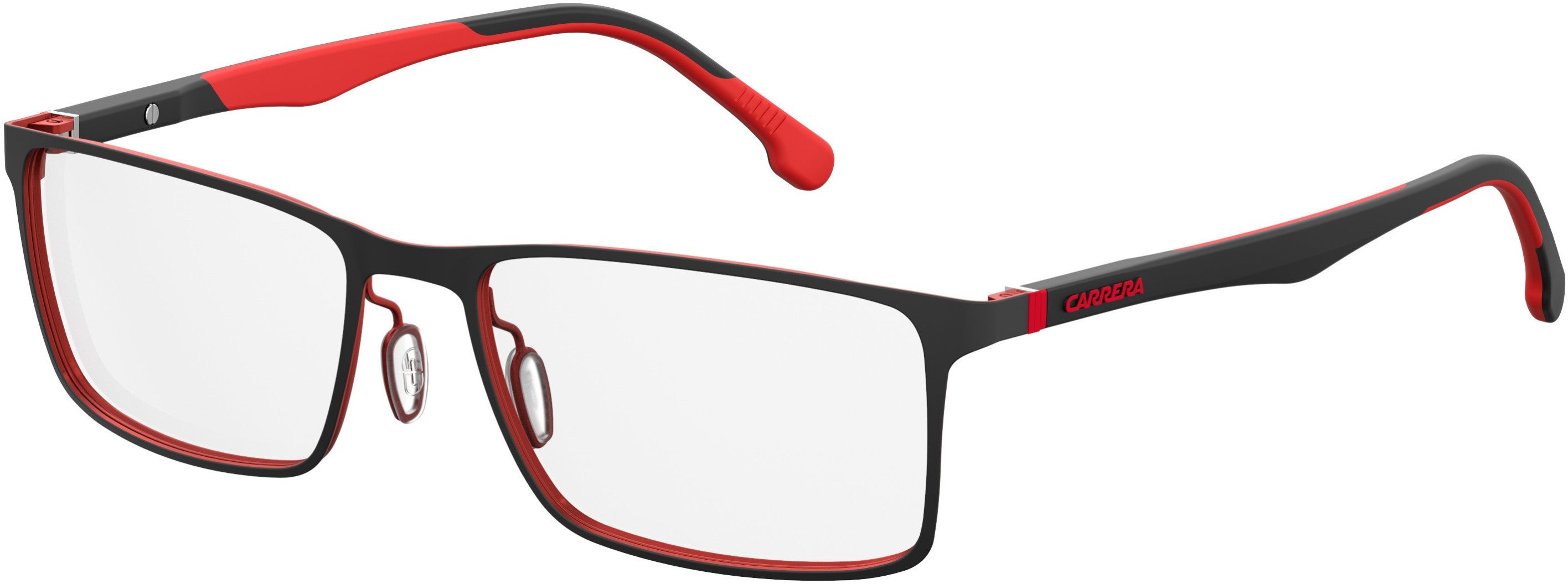 Carrera 8827/V Rectangular Eyeglasses 0BLX-0BLX Bkrt Crystal Red (00 Demo Lens)