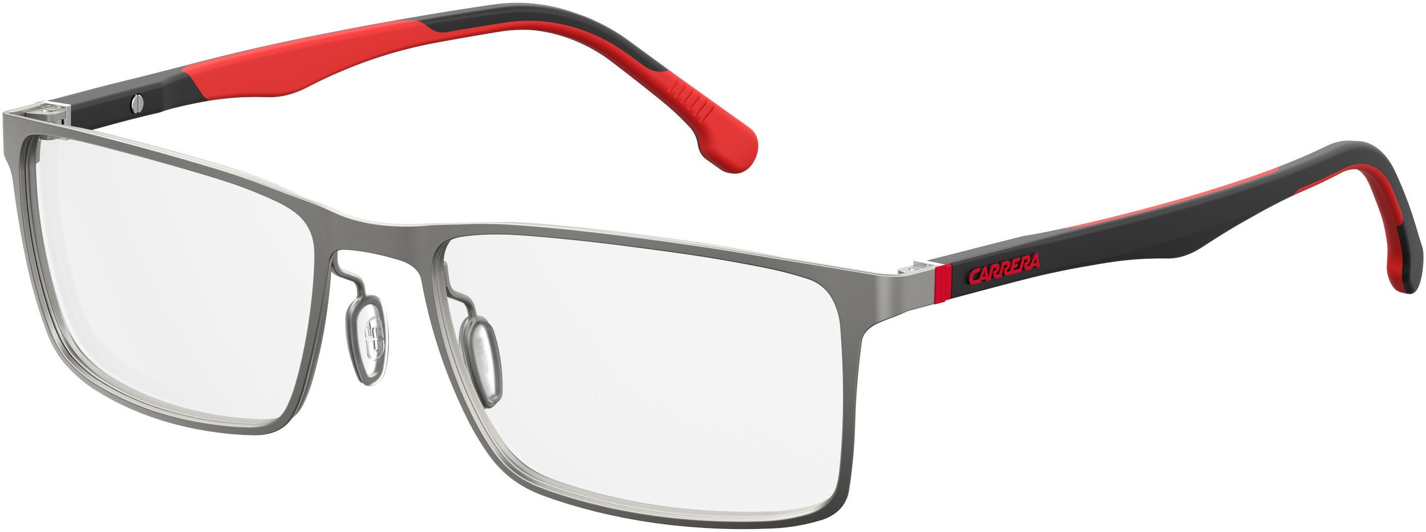 Carrera 8827/V Rectangular Eyeglasses 0R80-0R80 Semi Matte Dark Ruthenium (00 Demo Lens)