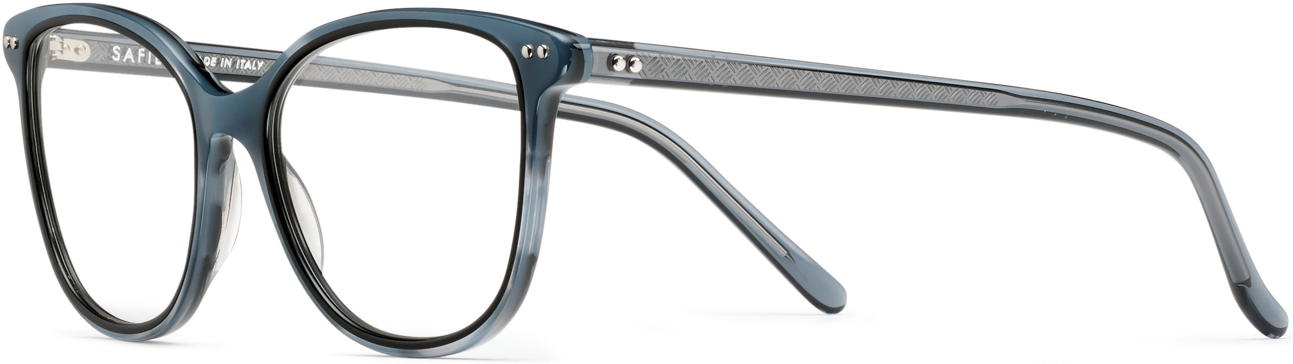 Safilo 2.0 Cerchio 05 Square Eyeglasses 038I-038I Blue Horn (00 Demo Lens)