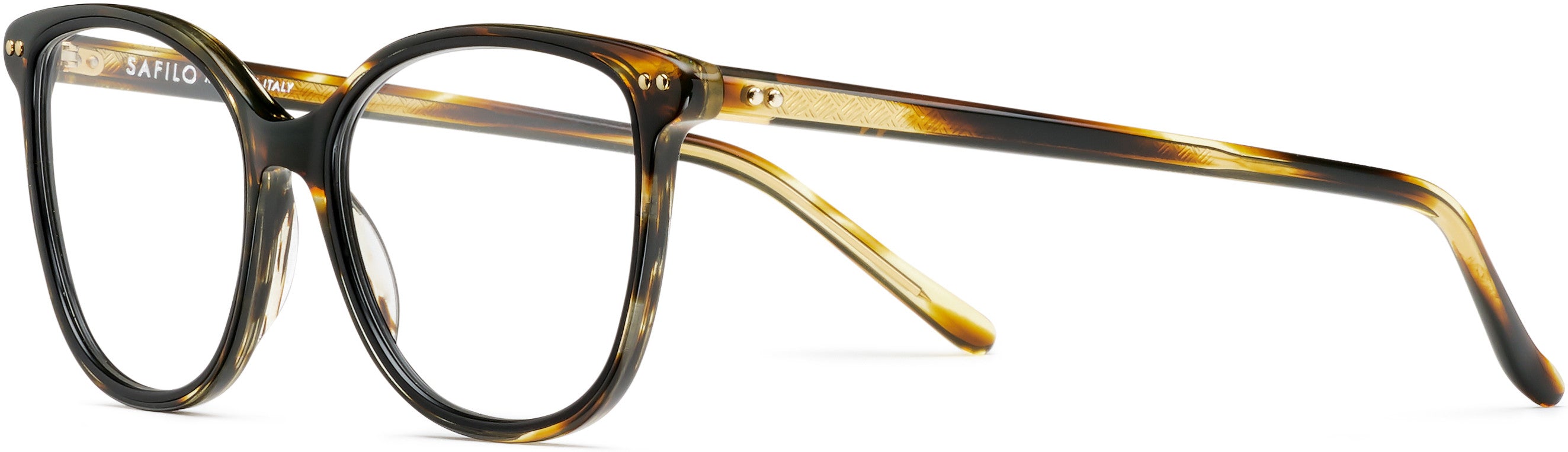 Safilo 2.0 Cerchio 05 Square Eyeglasses 0581-0581 Havana Black (00 Demo Lens)