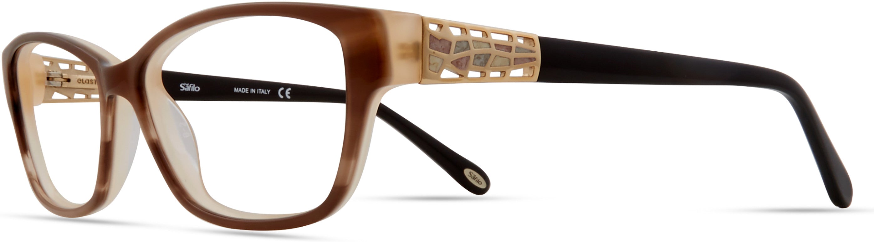 Emozioni 4053 Rectangular Eyeglasses 0EX4-0EX4 Brown Horn (00 Demo Lens)