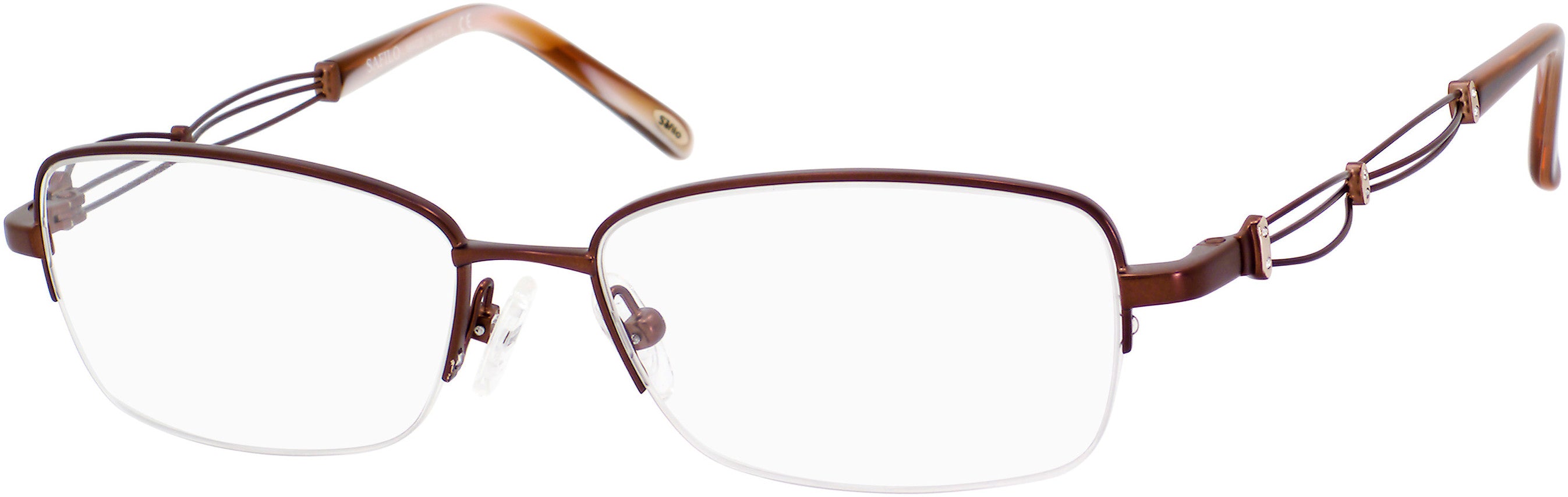Emozioni 4351 Rectangular Eyeglasses 0FH5-0FH5 Chocolate (00 Demo Lens)