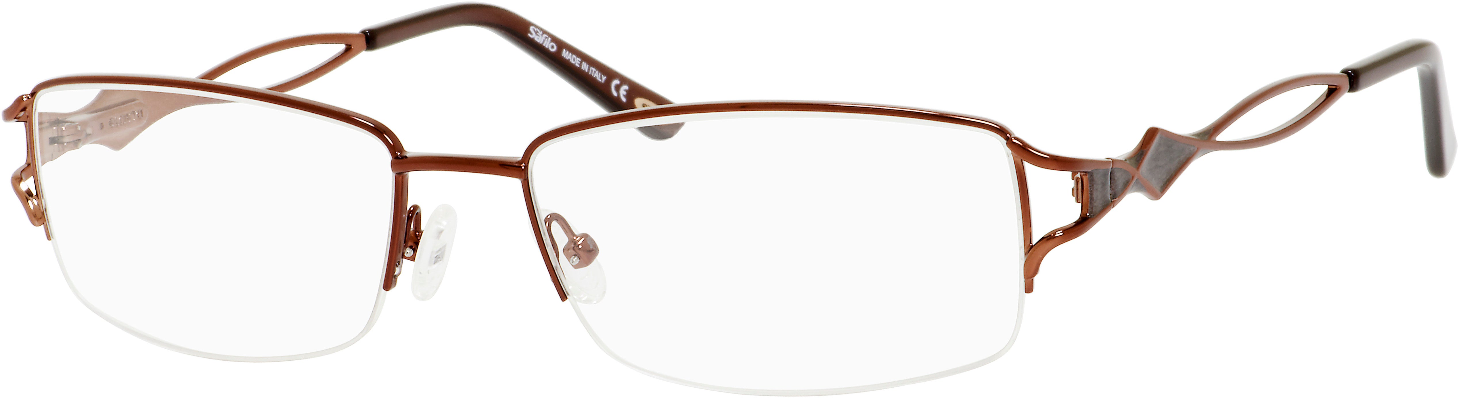 Emozioni 4363 Rectangular Eyeglasses 0FV8-0FV8 Brown (00 Demo Lens)