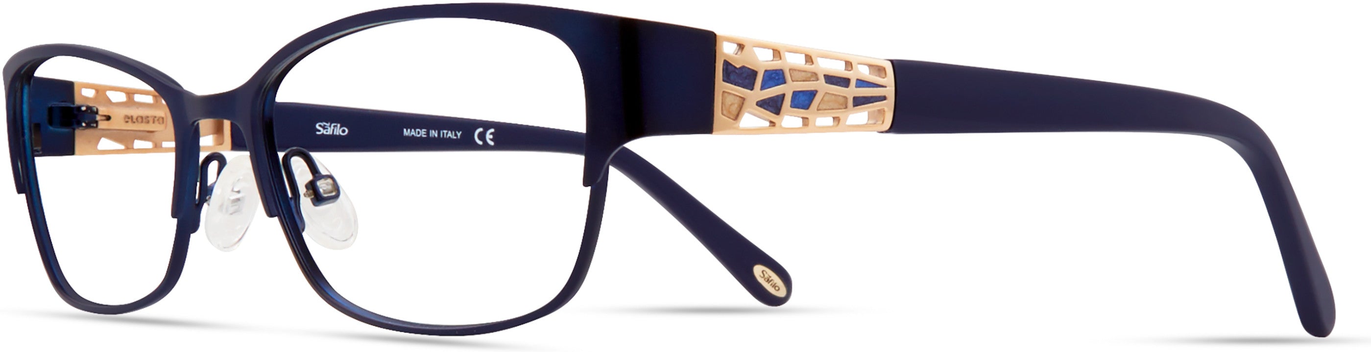 Emozioni 4387 Rectangular Eyeglasses 0E8W-0E8W Semi Matte Navy (00 Demo Lens)