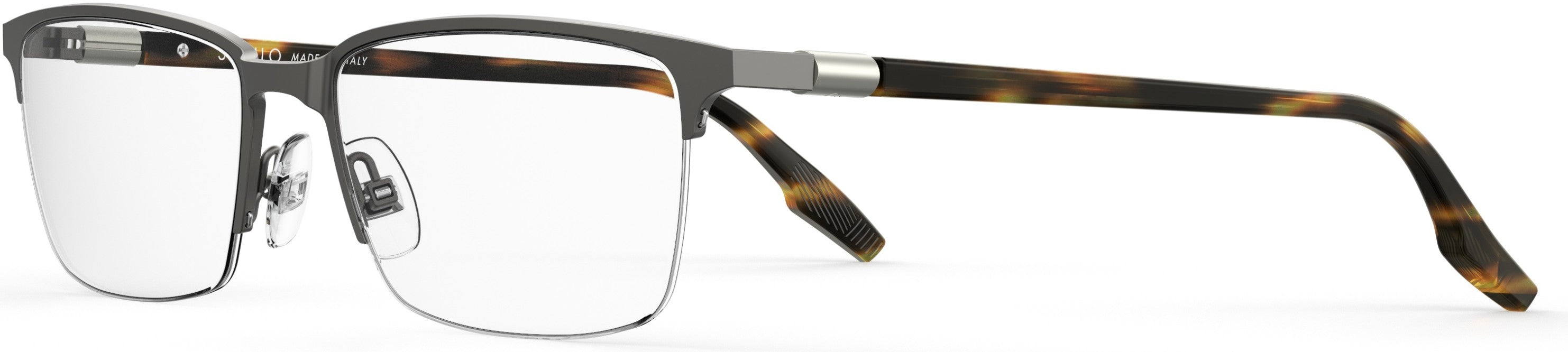 Safilo 2.0 Filo 02 Rectangular Eyeglasses 0R80-0R80 Semi Matte Dark Ruthenium (00 Demo Lens)