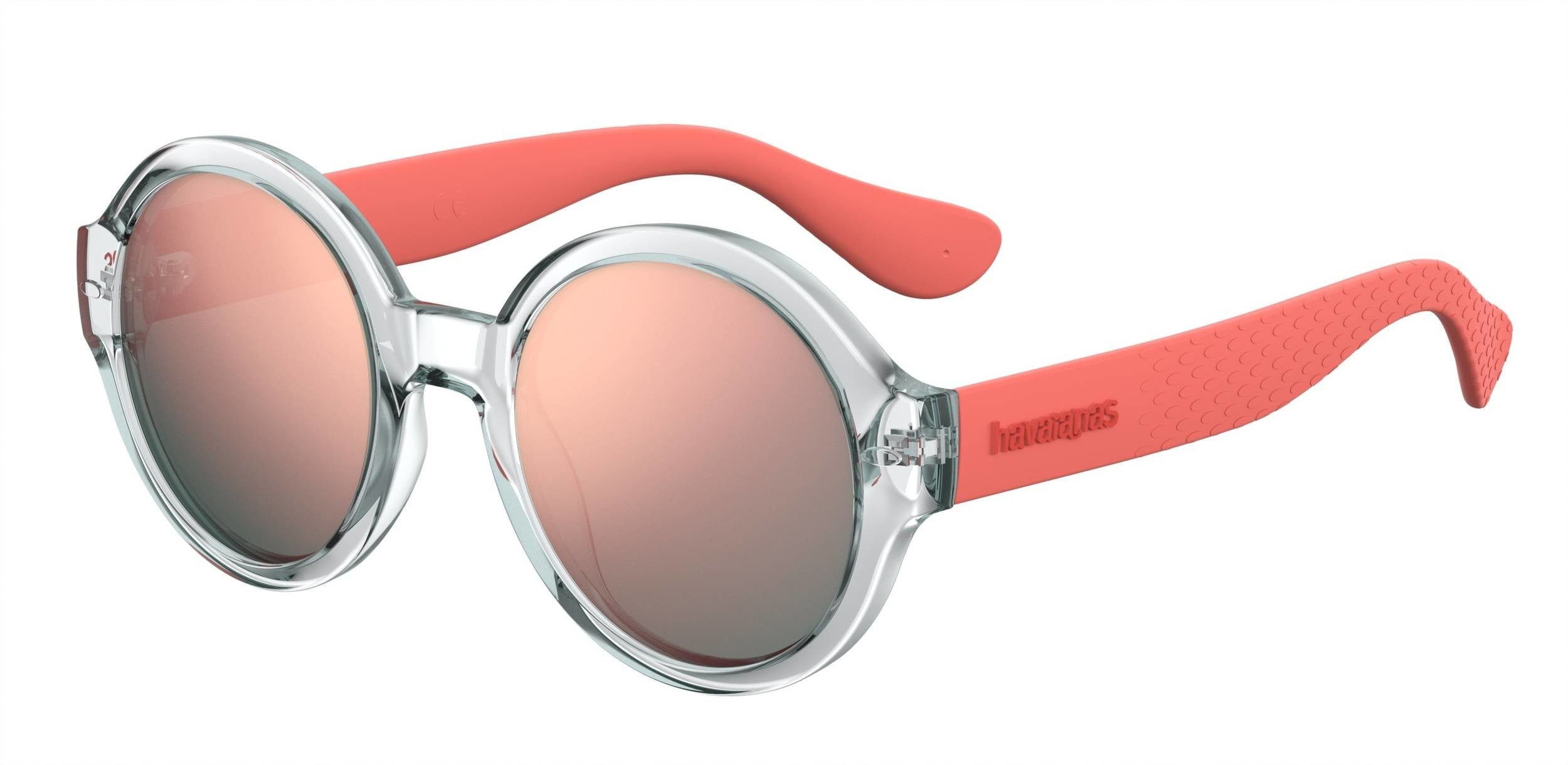 Havaianas Floripa/M Oval Modified Sunglasses 06OC-06OC Crystal Crl Black (0J Rose Gold Ml)