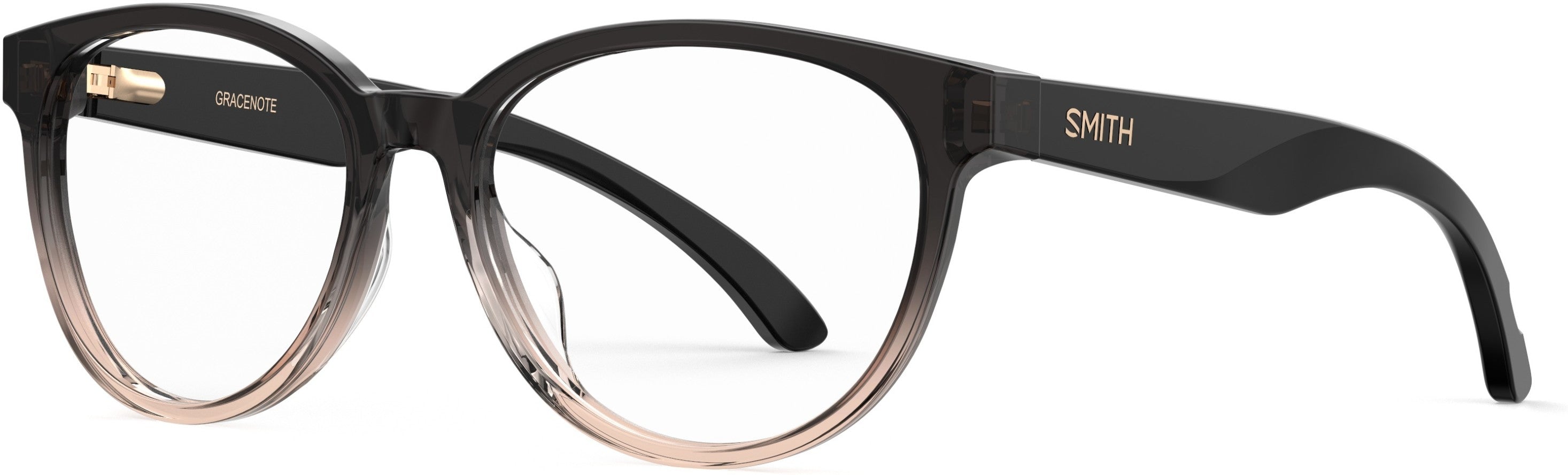 Smith Gracenote Oval Modified Eyeglasses 0B0R-0B0R Black Rust Peach (00 Demo Lens)