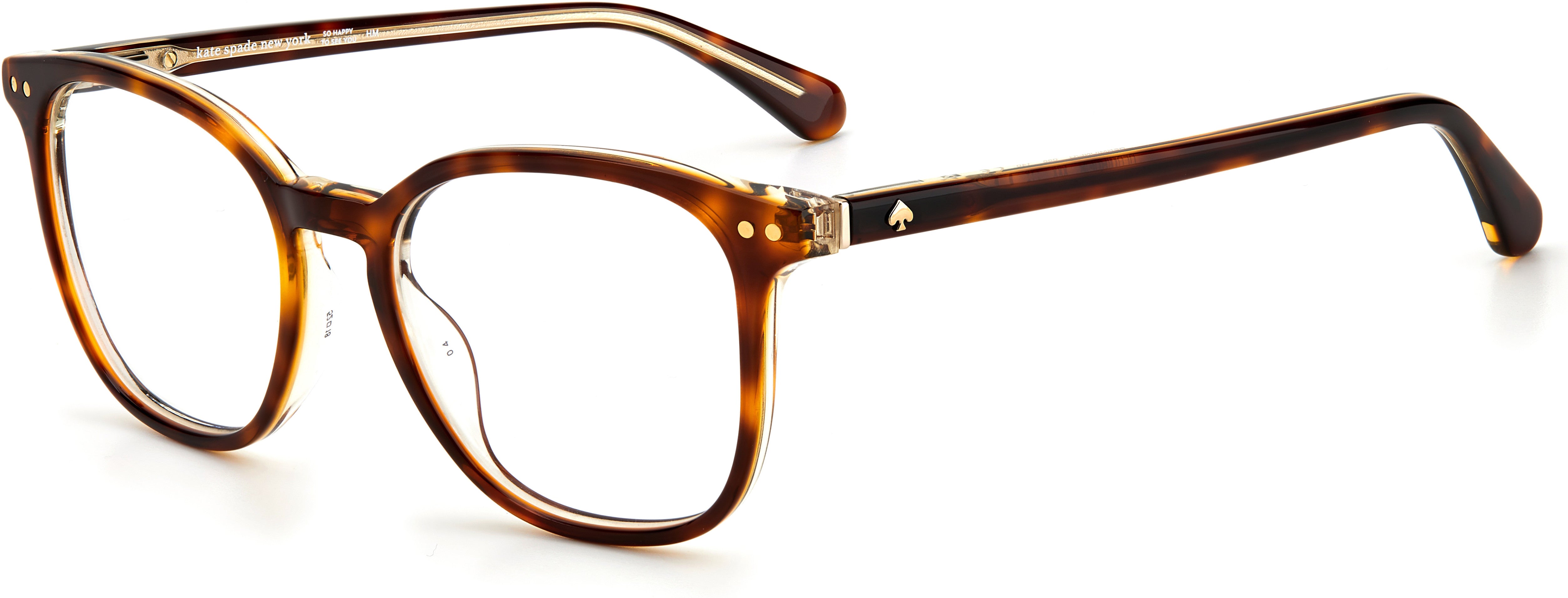Kate Spade Hermione/G Tea Cup Eyeglasses 0086-0086 Dark Havana (00 Demo Lens)