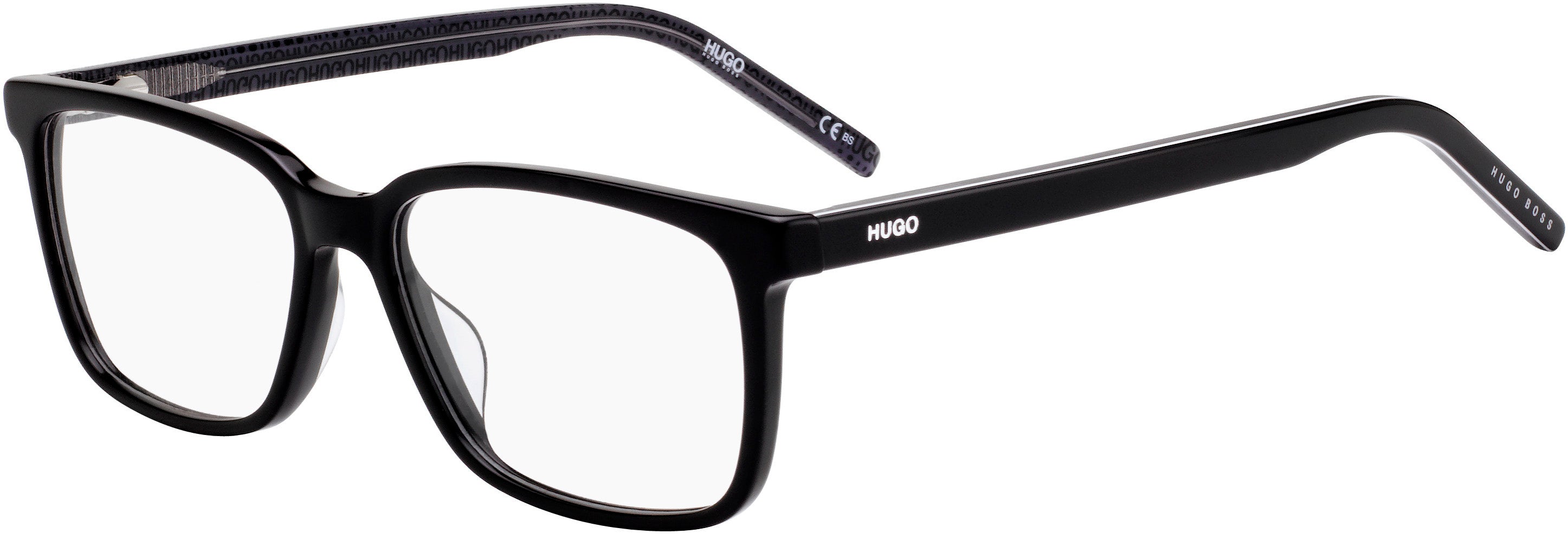 Hugo (hug) Hugo 1010 Rectangular Eyeglasses 0807-0807 Black (00 Demo Lens)