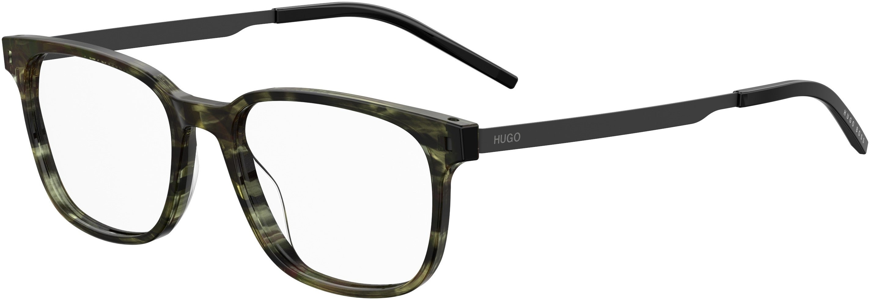 Hugo (hug) Hugo 1038 Square Eyeglasses 06AK-06AK Green Horn (00 Demo Lens)