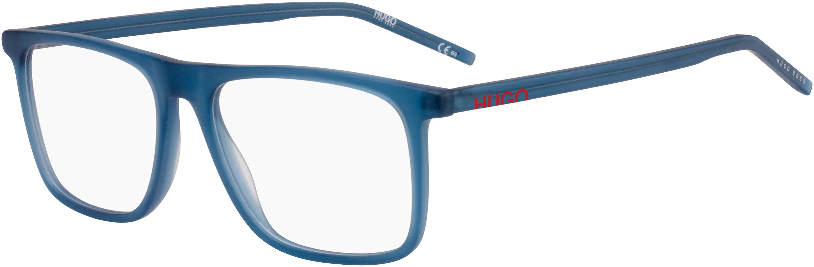 Hugo (hug) Hugo 1057 Rectangular Eyeglasses 0FLL-0FLL Matte Blue (00 Demo Lens)