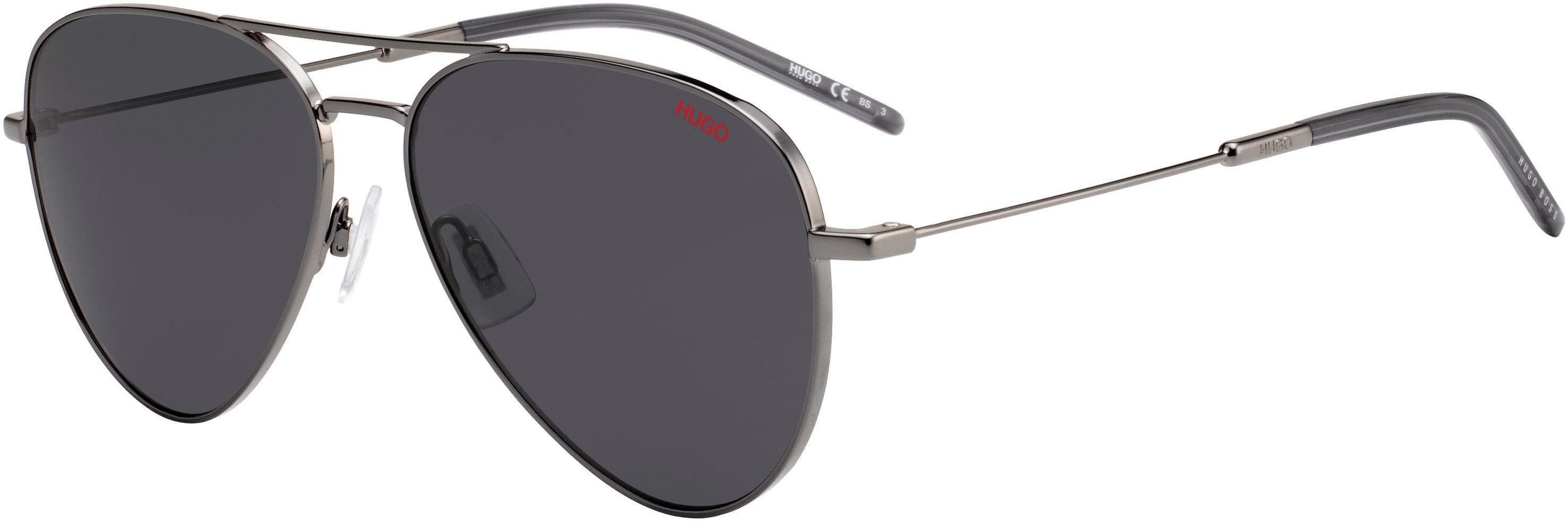 Hugo (hug) Hugo 1059/S Aviator Sunglasses 0KJ1-0KJ1 Dark Ruthenium (IR Gray)