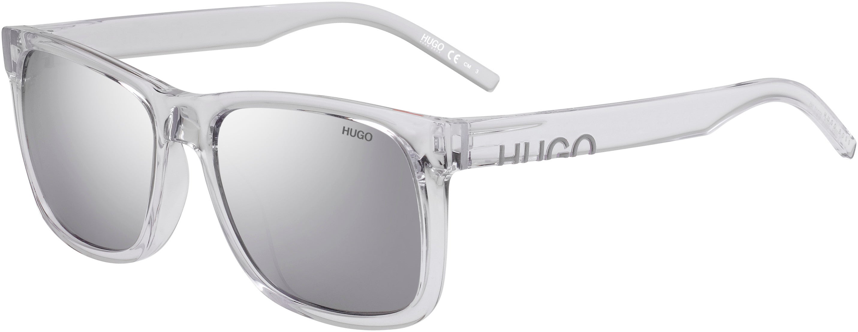 Hugo (hug) Hugo 1068/S Rectangular Sunglasses 0900-0900 Crystal (T4 Silver Mirror)