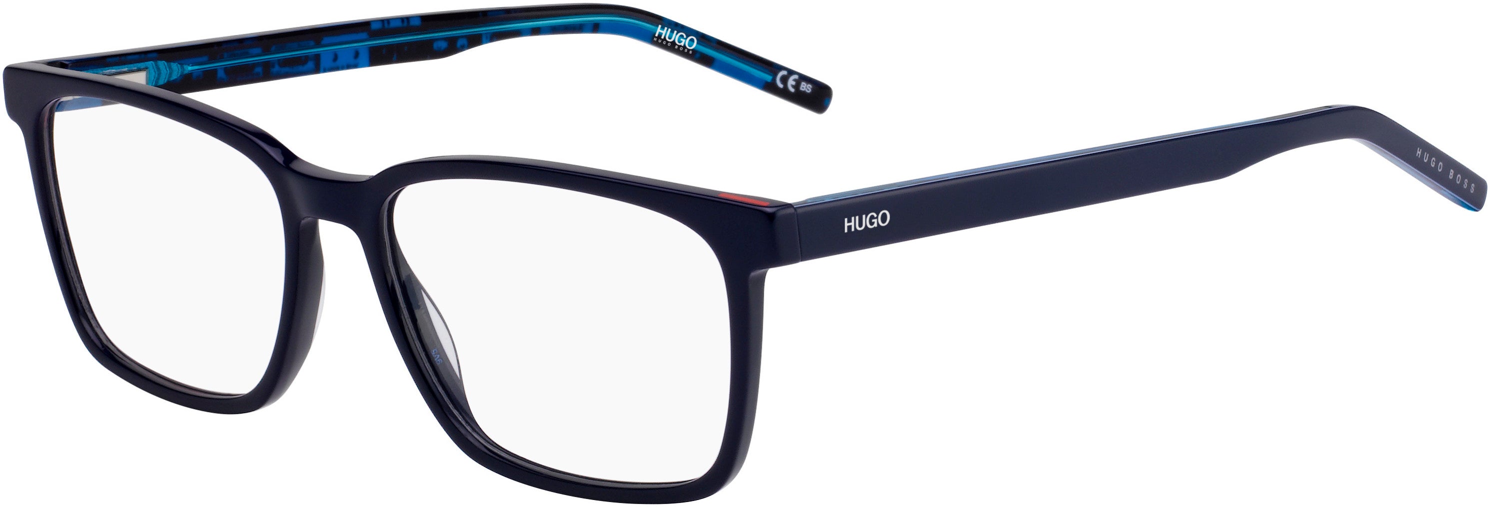 Hugo (hug) Hugo 1074 Rectangular Eyeglasses 0S6F-0S6F Blue Pattern (00 Demo Lens)