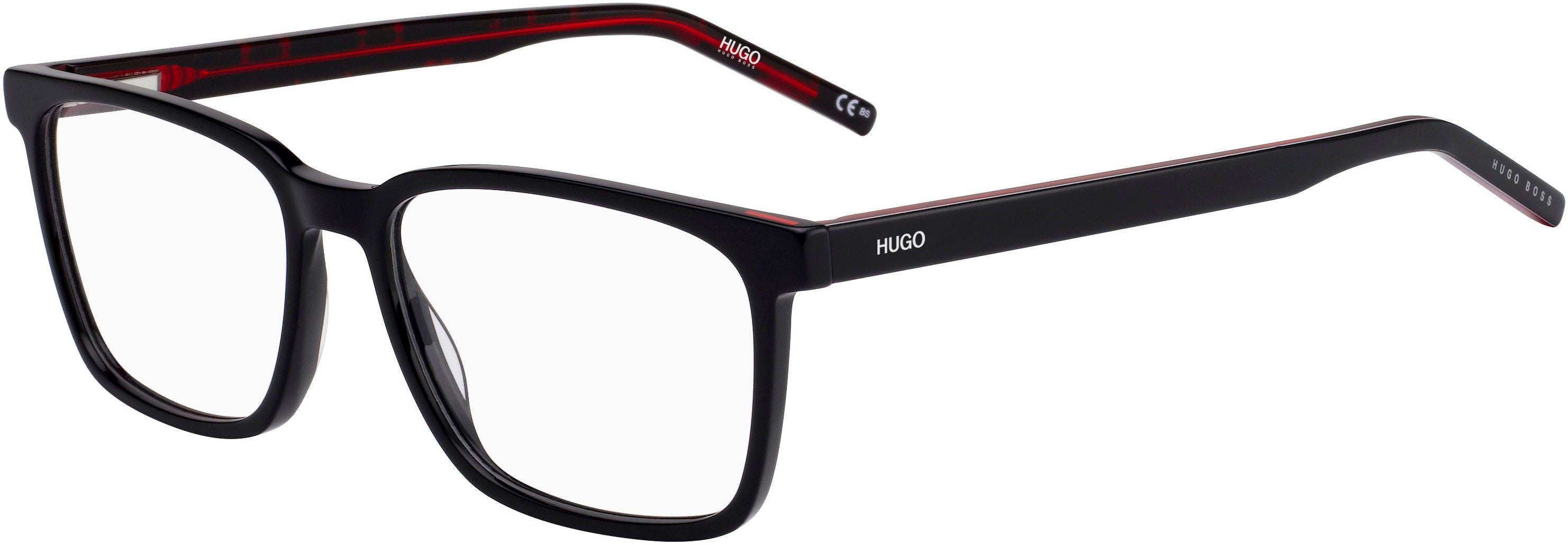 Hugo (hug) Hugo 1074 Rectangular Eyeglasses 0UYY-0UYY Black Pattern Ed (00 Demo Lens)