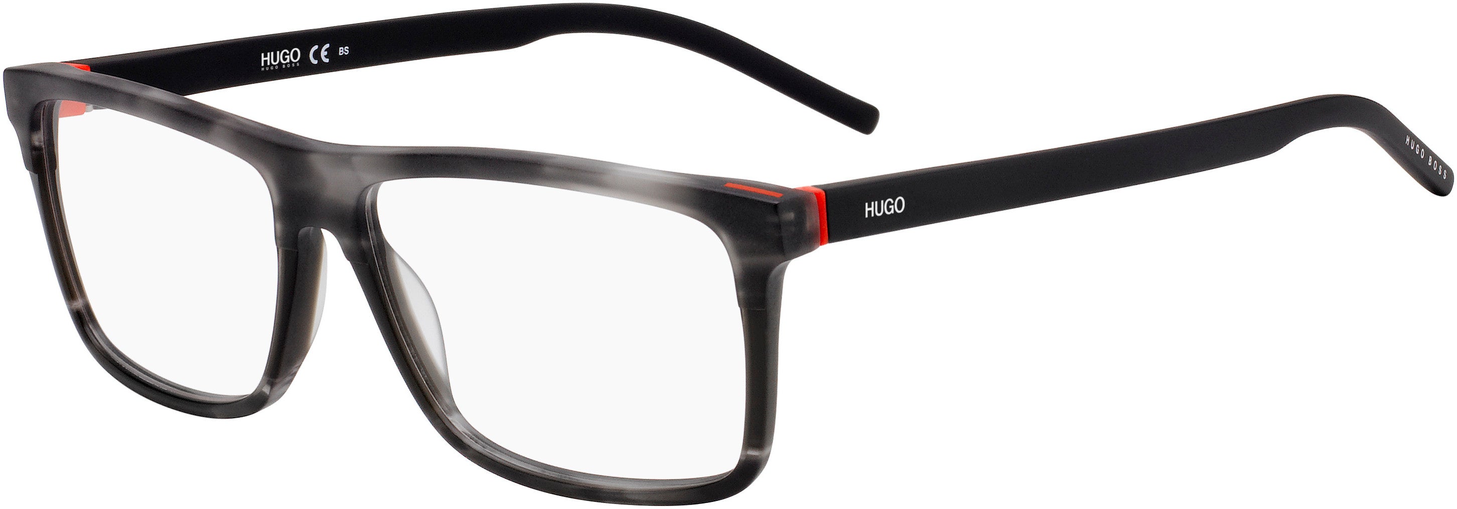Hugo (hug) Hugo 1088 Rectangular Eyeglasses 0UNS-0UNS Black White Hor (00 Demo Lens)
