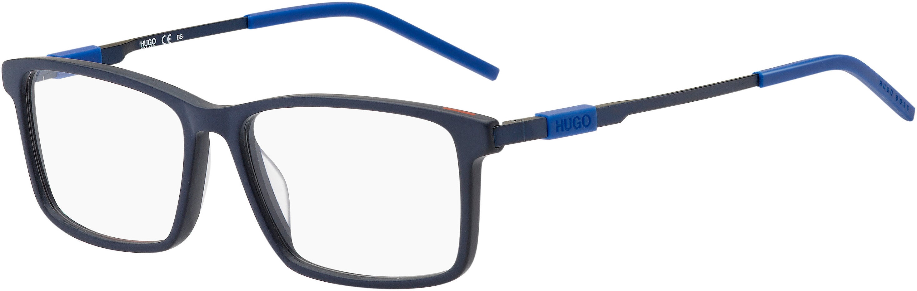 Hugo (hug) Hugo 1102 Square Eyeglasses 0FLL-0FLL Matte Blue (00 Demo Lens)