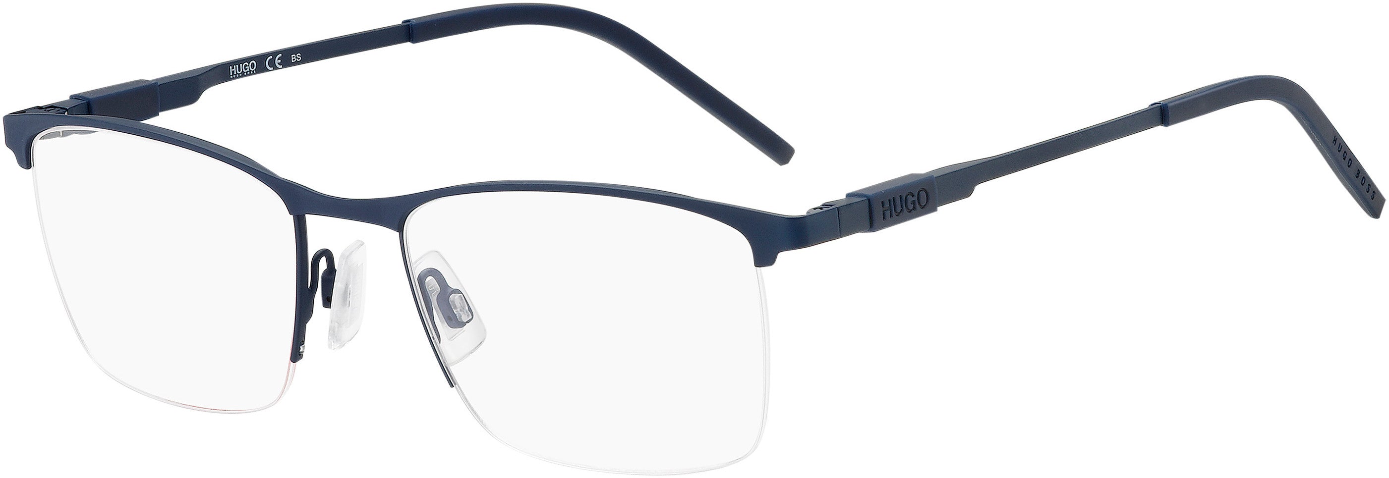 Hugo (hug) Hugo 1103 Square Eyeglasses 0FLL-0FLL Matte Blue (00 Demo Lens)